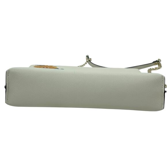 Strathberry Stylist Floral Print Crossbody Leather Clutch Bag White Gold - Picture 8 of 15